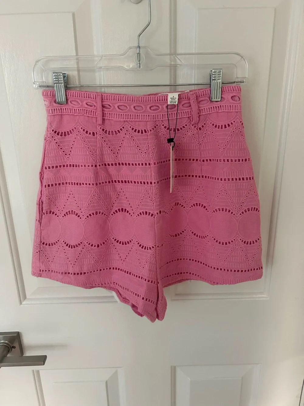 Allison New York Eva Eyelet Shorts In Bubblegum Pink - Picture 2 of 5